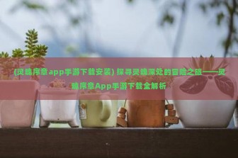 (灵魂序章app手游下载安装) 探寻灵魂深处的冒险之旅——灵魂序章App手游下载全解析